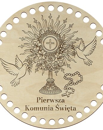 Pudełko Prezent na Komunię Baza do Szydełkowania Koszyka 20cm na Pieczywo, smxdsgn