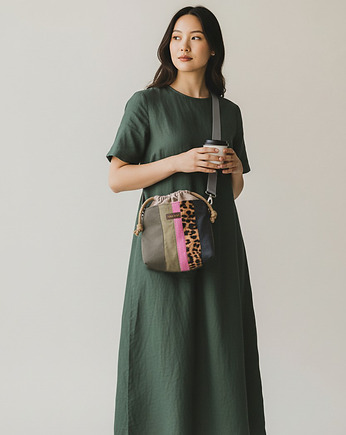 Listonoszka z kominem patchwork panterka, raspberi