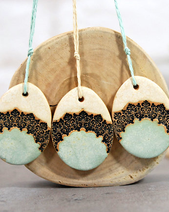 Ceramiczne pisanki wielkanocne - ozdoby wiszące, 10FingersArt