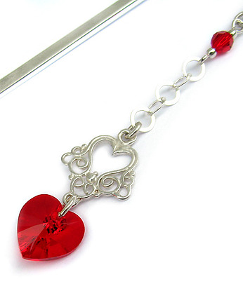 Zakladka - serce w czerwieni -kryształ Swarovski, Hundred Bookmarks