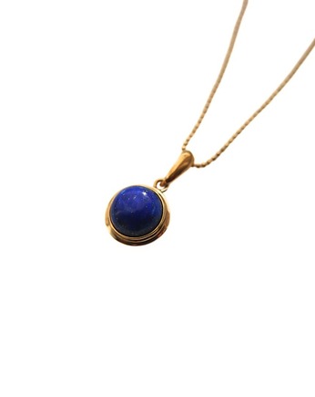 Naszyjnik srebrny Modern z Lapis lazuli, złocony, Points of View Anna Kamińska Zabiegaj