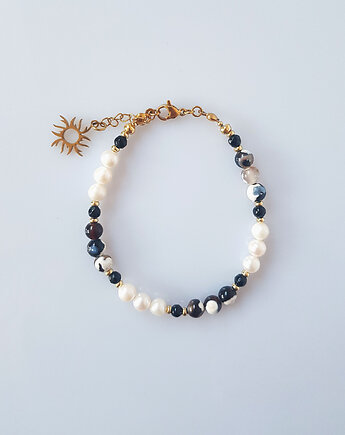 Bransoletka z Agatem, Jadeitem i Perełkami, Mitsu