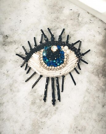 Wyjątkowa broszka OKO  handmade rękodzieło unikat, Kaikki