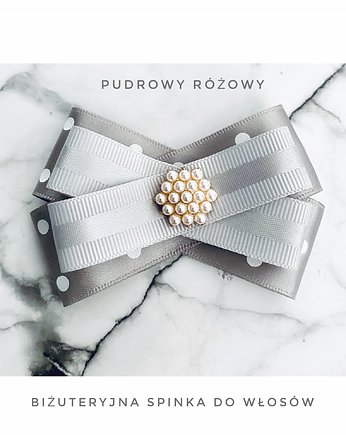 Biżuteryjna spinka do włosów z perełkami New, Pudrowy Różowy