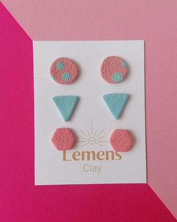 Set kolczyków z gliny, Lemens.clay