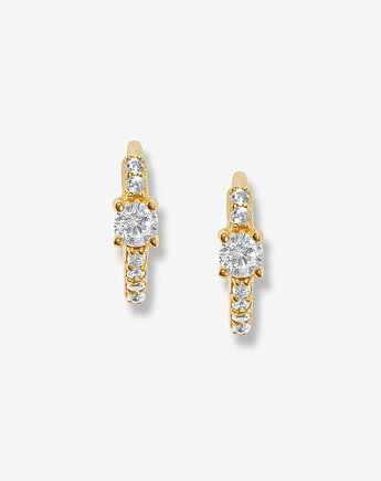 Kolczyki koła cyrkonie 11mm-srebro 925 pozłacane, Coccola JEWELLERY