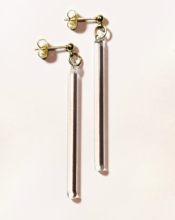 Szklane kolczyki linie - długie "Line", Joanna Muzyka Studio