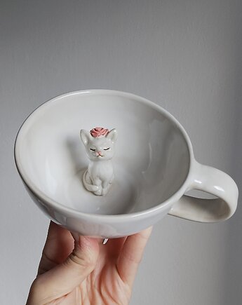 Kubek z kotkiem, filiżanka kot, Sztuka Dzielna