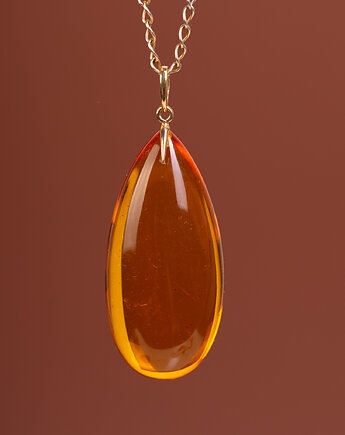Złoty wisiorek z bursztynem bałtyckim, Andorii by Baco