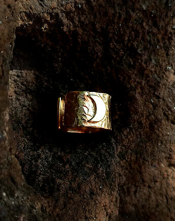 Nausznica MOON Gold złoty księżyc srebro pozłacane