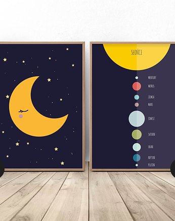 Zestaw plakatów "Księżyc i planety" A3 (297mm x 420mm), scandiposter