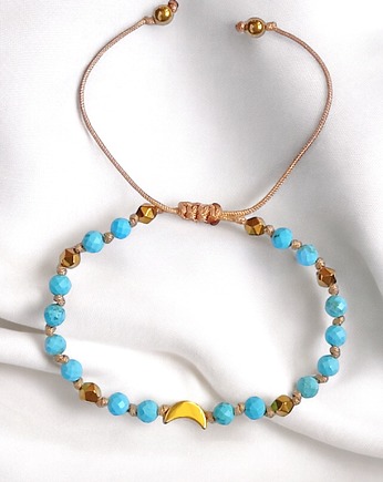 RELAKS, harmonia - lunula z turkusowym magnezytem, kaktusia