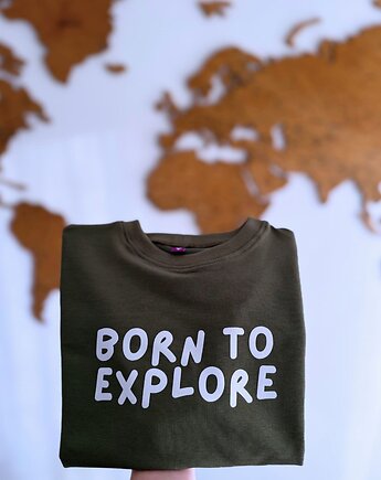 Bluza dziecięca BORN TO EXPLORE - zielona, Wear Your Journey