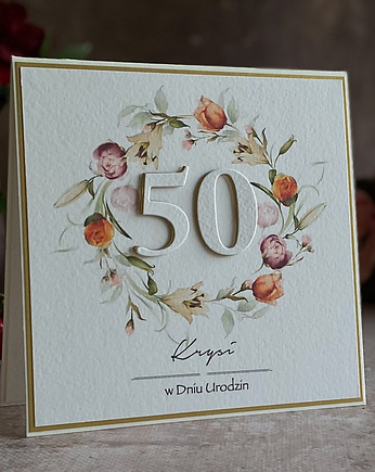 Personalizowana kartka na 50 urodziny, BH 65, Anna Art and Crafts