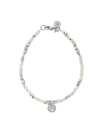 Minimalistyczna bransoletka z Larimar Mexico (możliwość graweru) - wersja sre, Kulka Bransoletki
