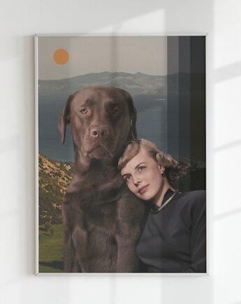 Plakat NAJLEPSZY PSYJACIEL (KOLAŻ), Agnieszka Osiecka RYSUJĘ BO SIĘ NUDZĘ
