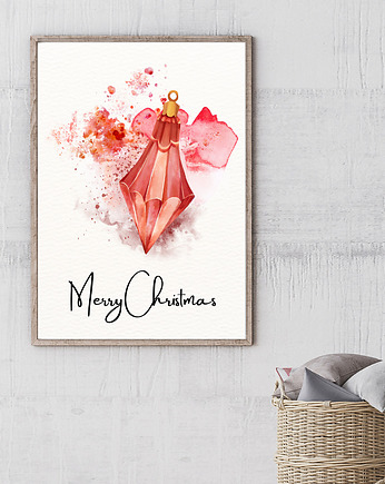 Plakat Red Christmas bauble No2, Well Done Shop