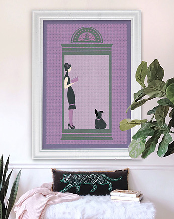 Wykradzione chwile z książką - plakat art deco, minimalmill