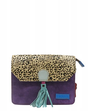 Torebka zamszowa, elegancka, skórzana, zamsz, ozdobny chwost eko OLIVKA, Olivka Warsaw