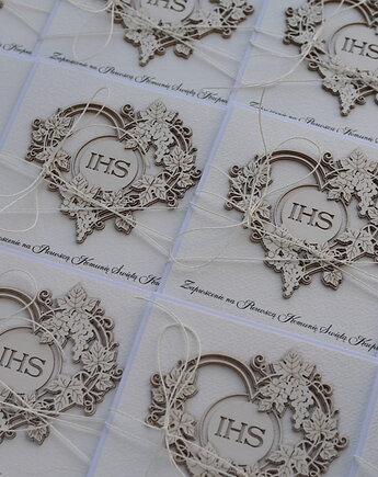 Wyjątkowe zaproszenia na I komunię świętą ręcznie robione, sorte