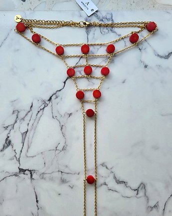 Łańcuszek na ciało Sexy Stones Red, AFRODITTE COLLECTION