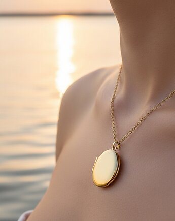 Naszyjnik Medalion z Grawerunkiem i Kamieniami, TulipBIJOU