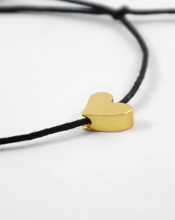 SERDUSZKO złocone srebro, bransoletka na sznurku, COCONUT