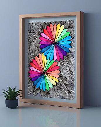 40. DWA KWIATY - rysunek, plakat., kama4you