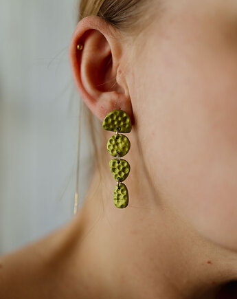 Wiszące kolczyki  łańcuszki z fakturą, Dwie Gliny