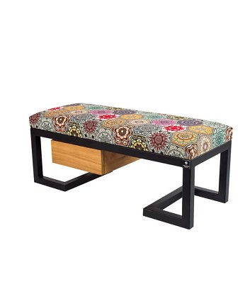 Ławka Pufa Tapicerowana  Stal LGMS-6, EMRA WOOD DESIGN