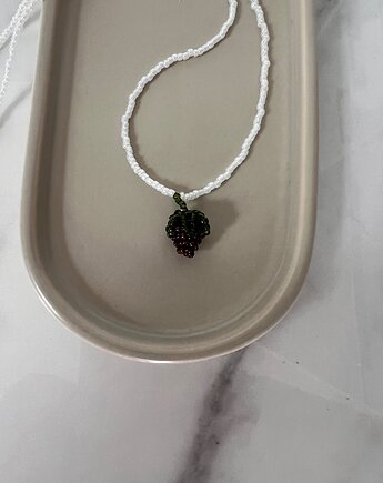 Handmade naszyjnik z koralików z plecioną jeżynką, Juicy Beads