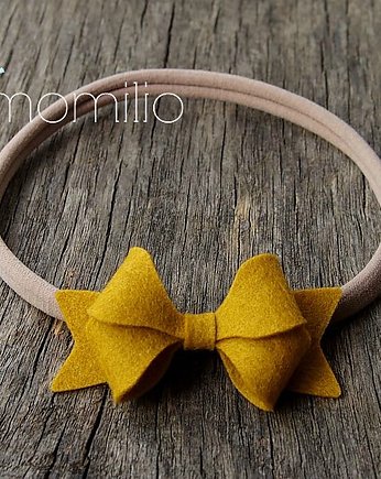 Opaska do włosów Butterfly Bow Mustard, Momilio
