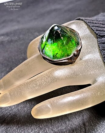 Zielony pierścień Magiczny Zieleń to kolor nadziei Szklany handmade, Galeria Limart