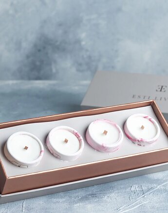 Zestaw 4 świeczek Pink Blush, Esti