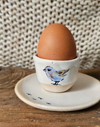 Kieliszek na jajko z talerzykiem handmade, Ewa Duszka