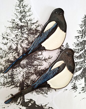 Ceramiczny ptak 2 sztuki dekoracja ogrodowa, Wooden Love