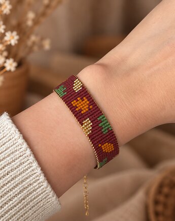 Bransoletka AUTUMN LEAVES - boho - koraliki Miyuki, Greenmoon Handmade