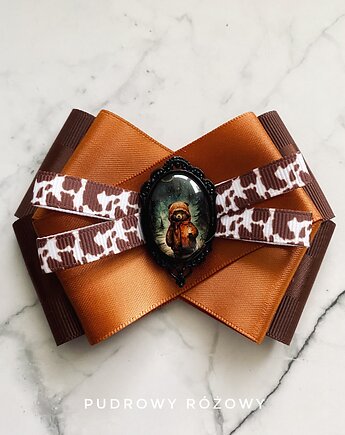 Brosza z zimowym misiem NEW, Pudrowy Różowy