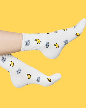 Damskie skarpetki w koty i banany, CandySox