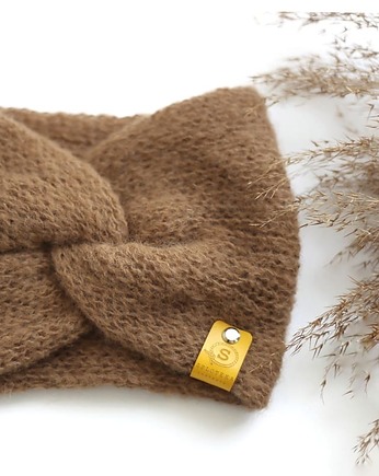 Opaska z alpaki ALPACZINA w kolorze toffi., sploteka