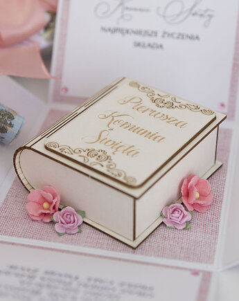Pamiątka Pierwszej Komunii exploding box kartka 3d, Papiernik