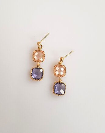 Kolczyki pozłacane Śliwka z Brzoskwinią, Mitsu