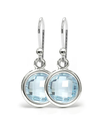 Aura - Srebrne kolczyki z niebieskim topazem, Kuźnia Srebra