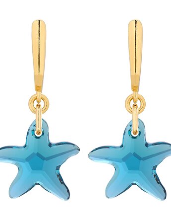 Złote kolczyki z rozgwiazdami SWAROVSKI CRYSTAL, SOTHO