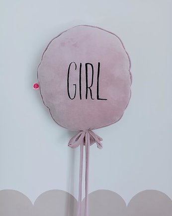 Poduszka balon GIRL PASTELOWY BRUDNY RÓŻ, OKAZJE - Prezent na Baby shower