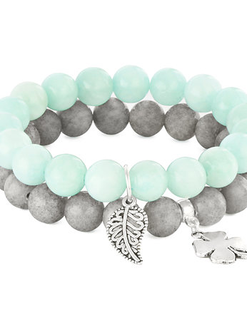 Mint & gray jade with pendants., Lavoga