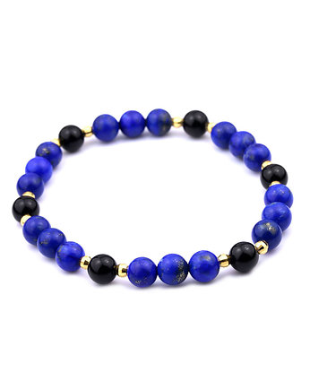 Bransoletka Lapis Lazuli Onyks złoto, Brazi Druse Jewelry