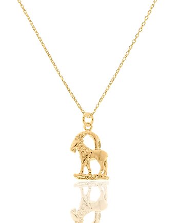 Naszyjnik srebrny pozłacany ze znakiem zodiaku Koziorożec, LUO