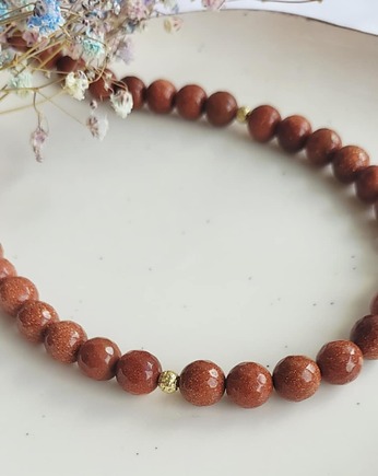 Naszyjnik z kamieni Piasek Pustyni i lakierowanej lawy wulkanicznej, Mia Mondo