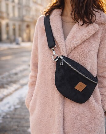 Zamszowa wodoodporna torebko nerka Czarna, sabi tatka